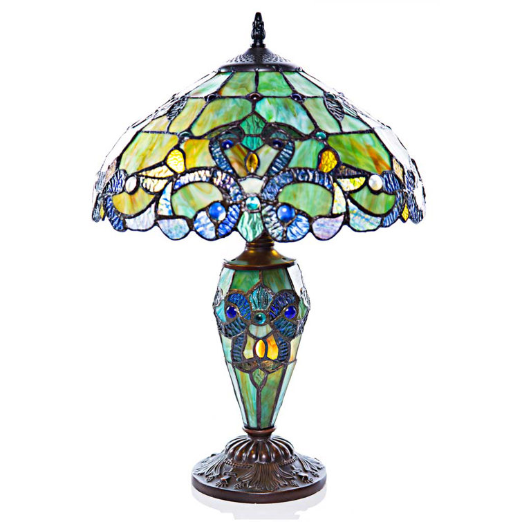 Fleur De Lis Living Cristal 20" Antique Brass Table Lamp & Reviews